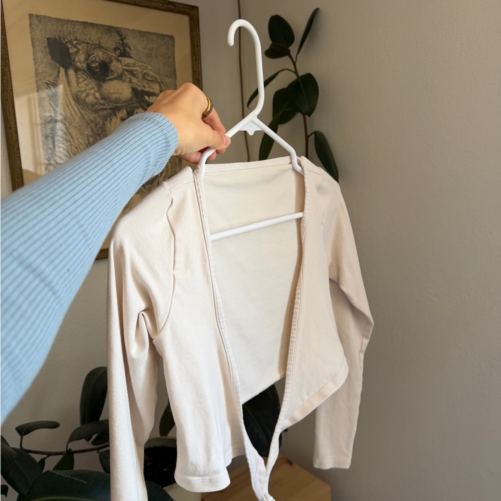 Los Angeles Apparel Garment Dye Long Sleeve Wrap Top